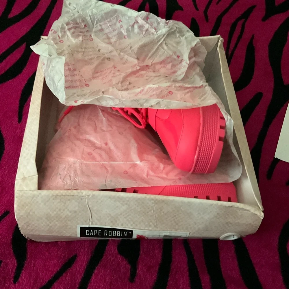 Vibrant Pink Women's Boots - Picture 11 of 13